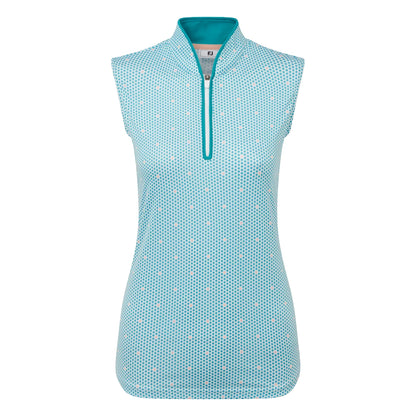 FootJoy Ladies Zip Tank Print Golf Polo Shirt 39364