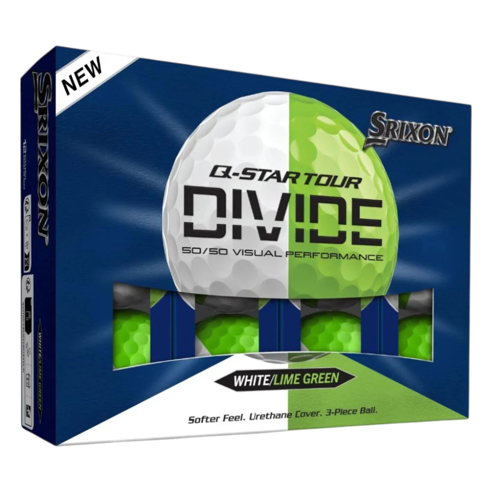 Srixon 2026 Q-Star Tour Divide Golf Balls | White/Lime Green