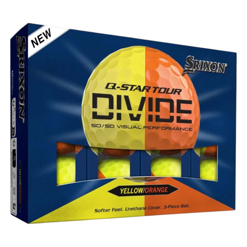 Srixon 2026 Q-Star Tour Divide Golf Balls | Yellow/Orange