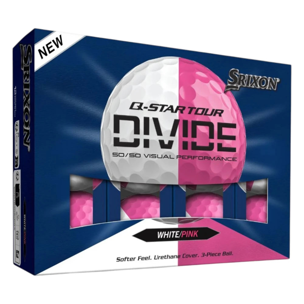Srixon 2026 Q-Star Tour Divide Golf Balls | White/Pink