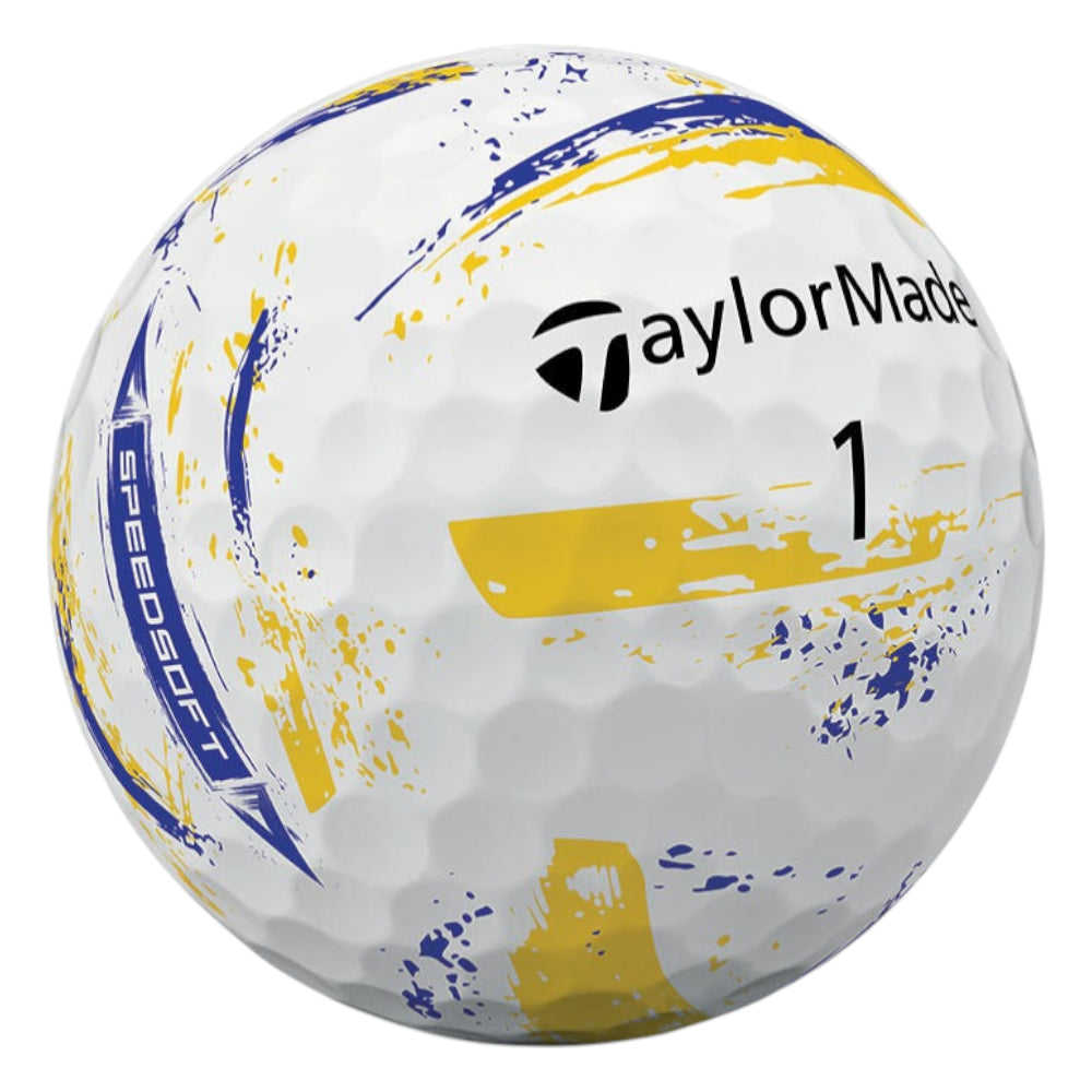 TaylorMade 2026 Speed Soft Ink Golf Balls | Yellow/Blue