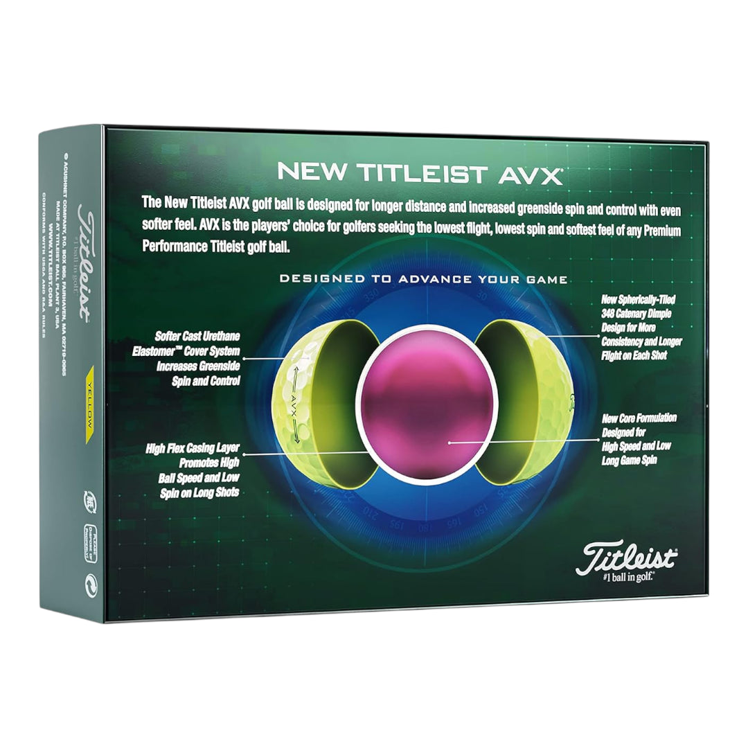 Titleist 2022 AVX Golf Balls | Yellow