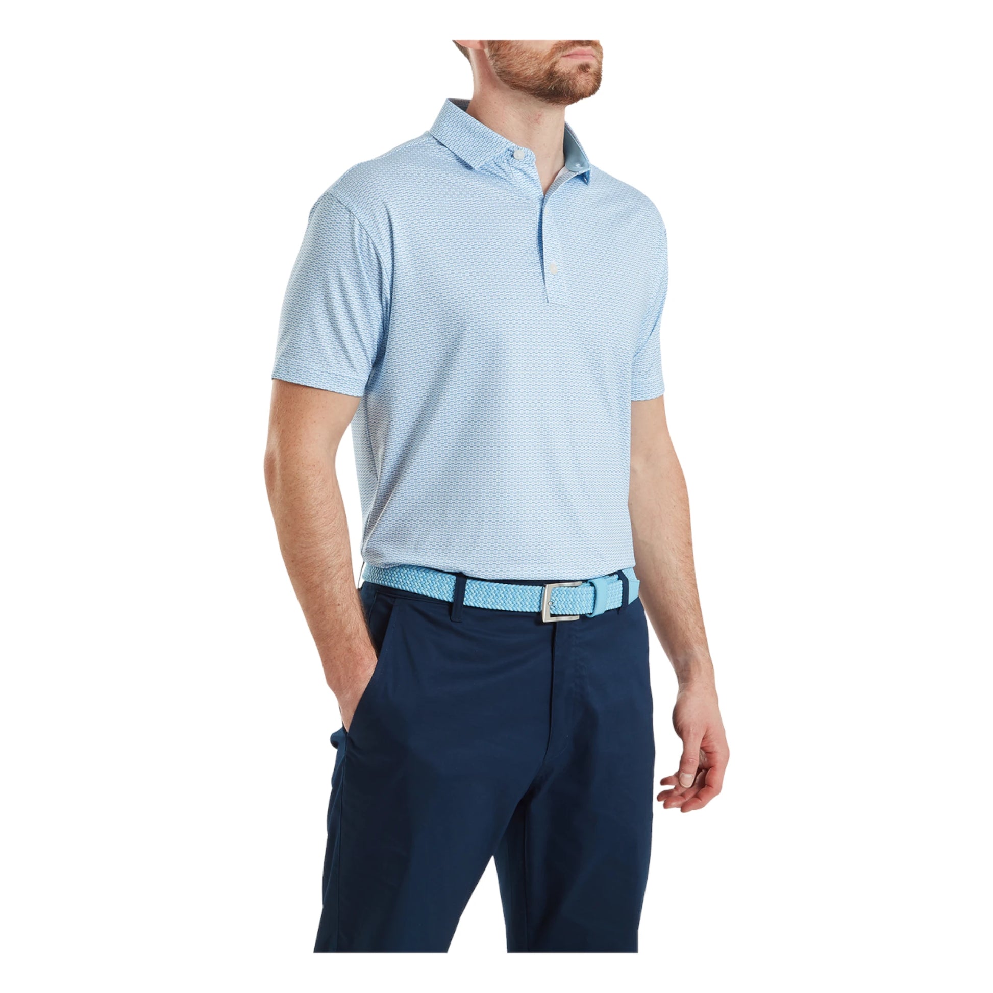 Footjoy Nautical Flag Print Lisle Golf Polo Shirt 39261