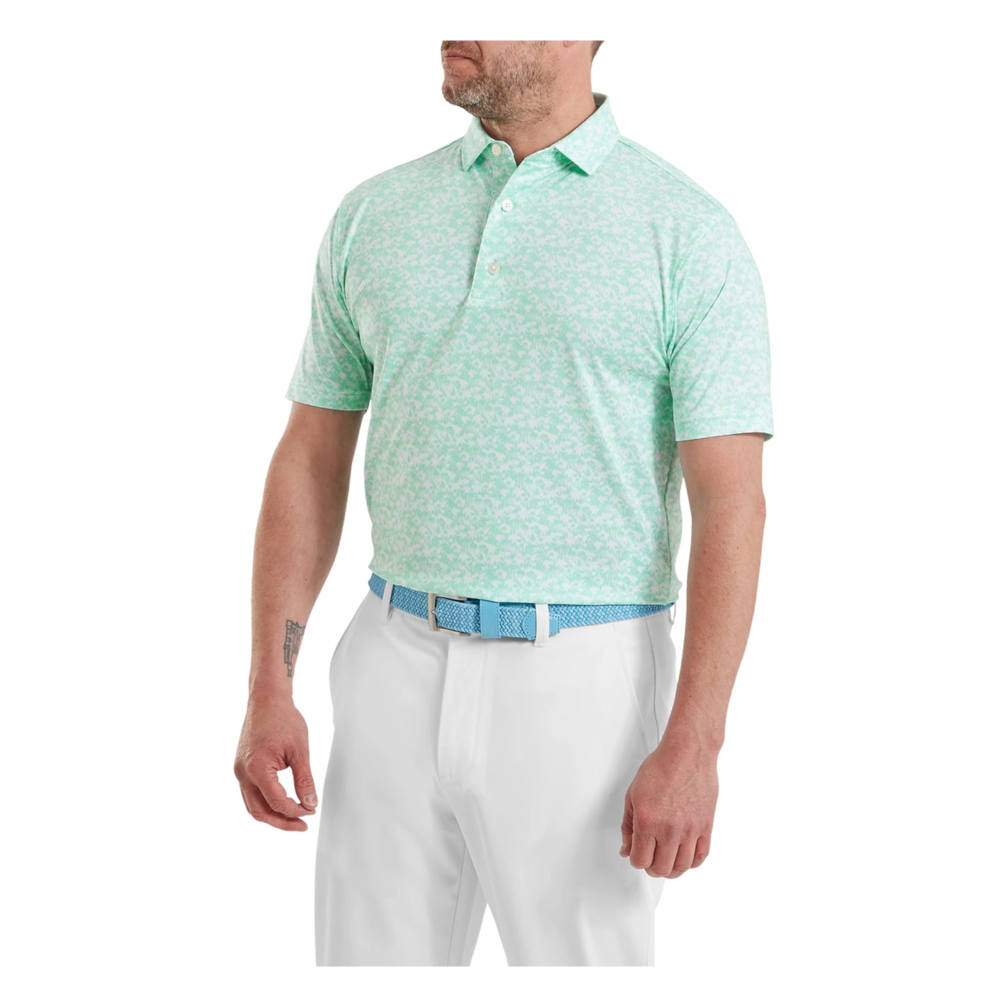 Footjoy Hidden Palm Print Lisle Golf Polo Shirt 39243