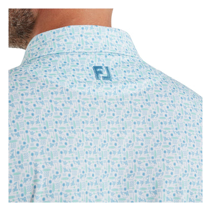 FootJoy Surfs Up Print Lisle Golf Polo Shirt 39250