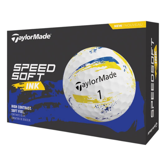TaylorMade 2026 Speed Soft Ink Golf Balls | Yellow/Blue