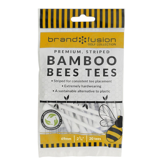 Brand Fusion BeesTees 69mm Striped Bamboo Golf Tees | 20 Pack