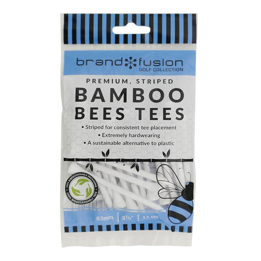 Brand Fusion BeesTees 83mm Striped Bamboo Golf Tees | 15 Pack