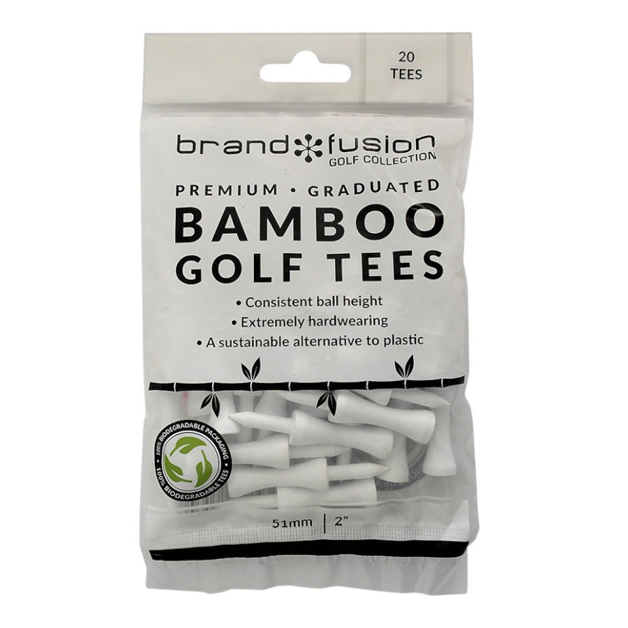 Brand Fusion 51mm Bamboo Golf Tees | 20 Pack