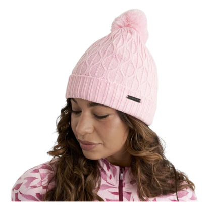 Green Lamb Ladies Fleece Lined Cable Knit Bobble Hat AG24059