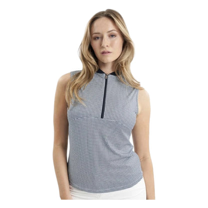 Green Lamb Ladies Olwyn Sleeveless Gingham Polo Shirt SG25073