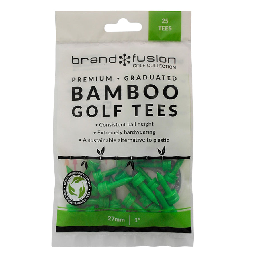 Brand Fusion 27mm Bamboo Golf Tees | 25 Pack