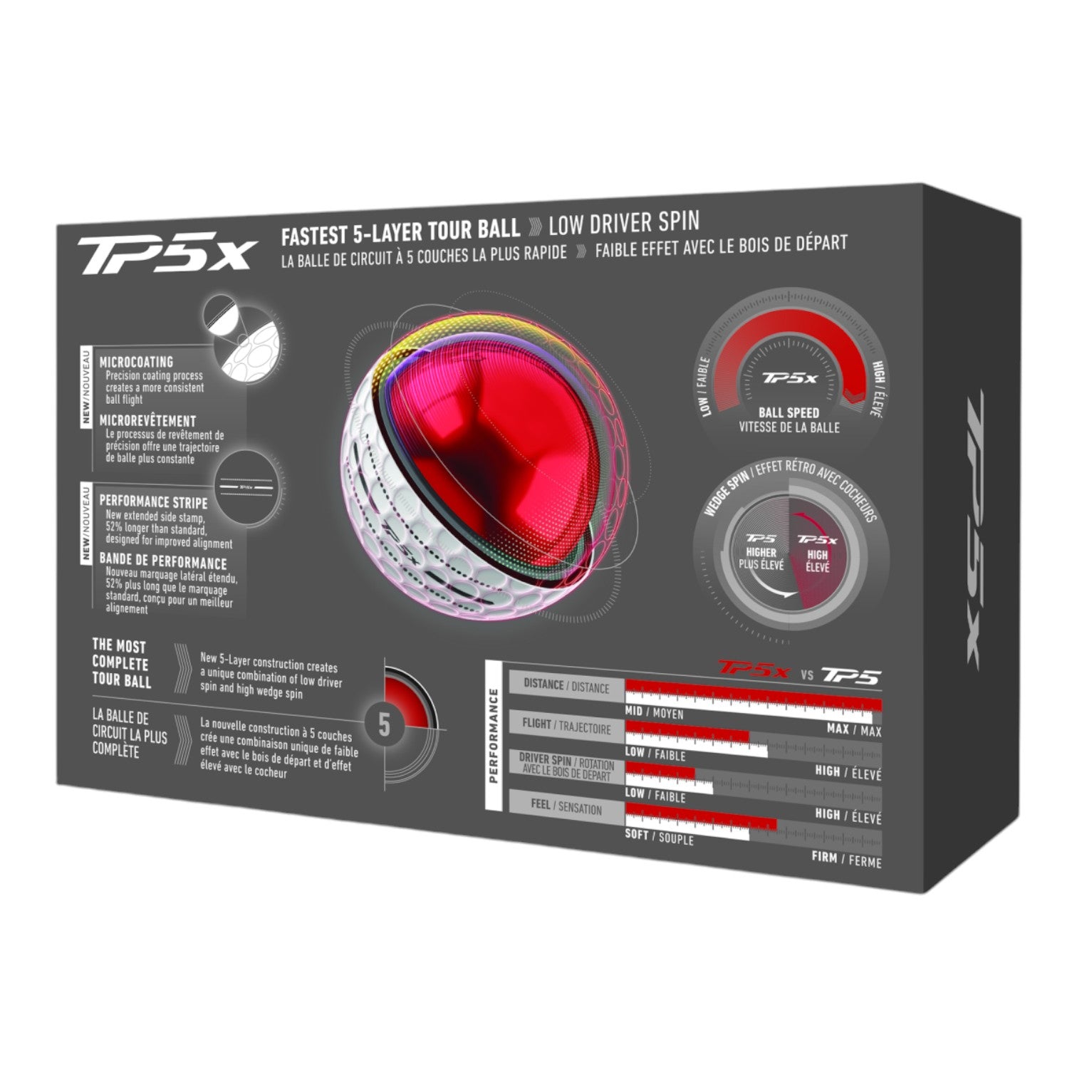 Taylormade 2026 TP5X Performance Stripe Golf Balls | 6 Ball Pack