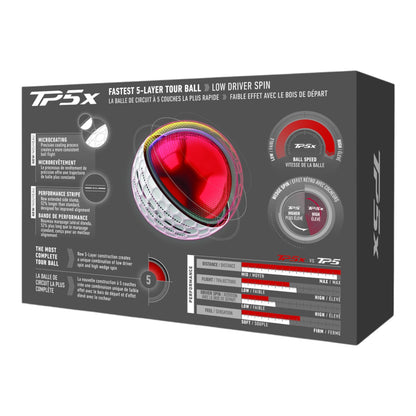Taylormade 2026 TP5X Performance Stripe Golf Balls | 6 Ball Pack