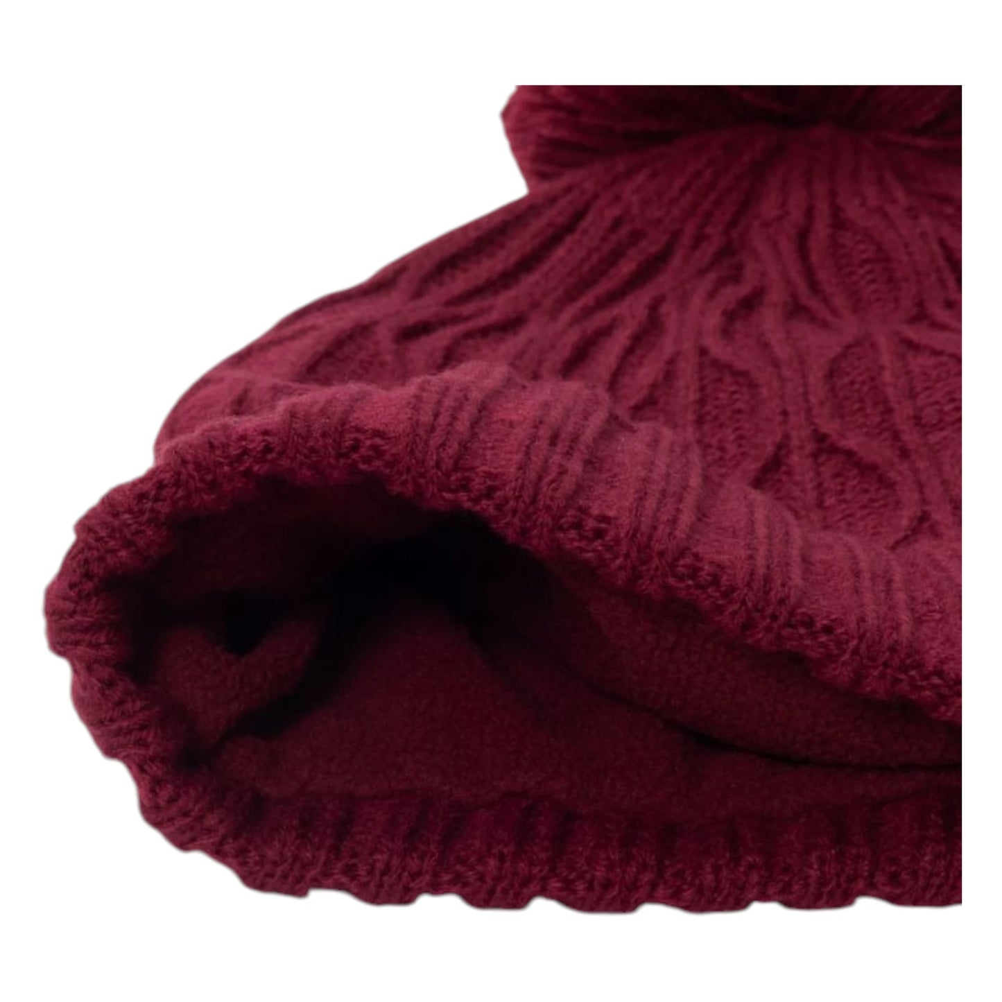 Green Lamb Ladies Fleece Lined Cable Knit Bobble Hat AG24059
