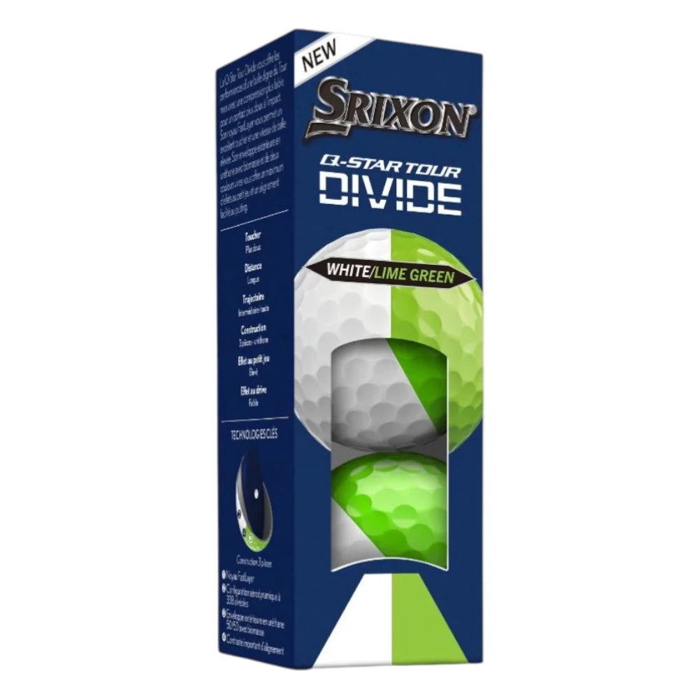 Srixon 2026 Q-Star Tour Divide Golf Balls | White/Lime Green