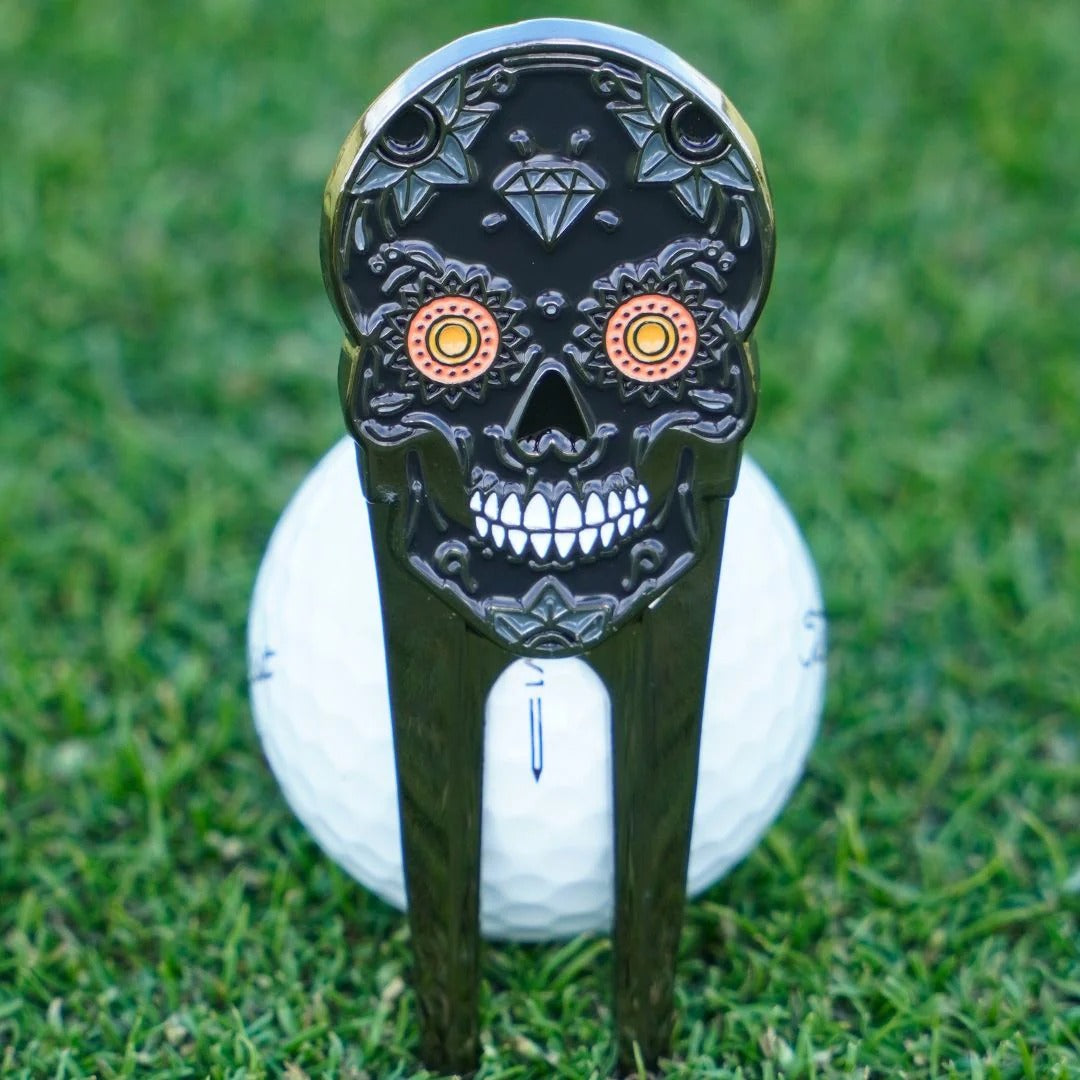 Skins Golf Dia de los Muertos Black Divot Tool