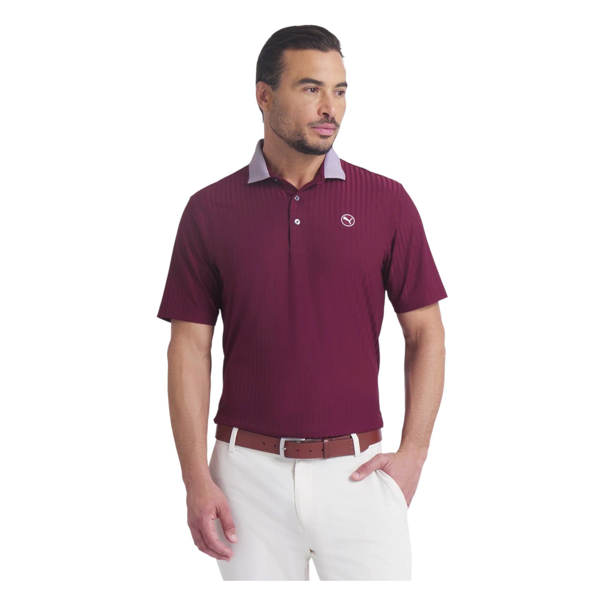 Puma MATTR Stripe Jacquard Golf Polo Shirt 633022