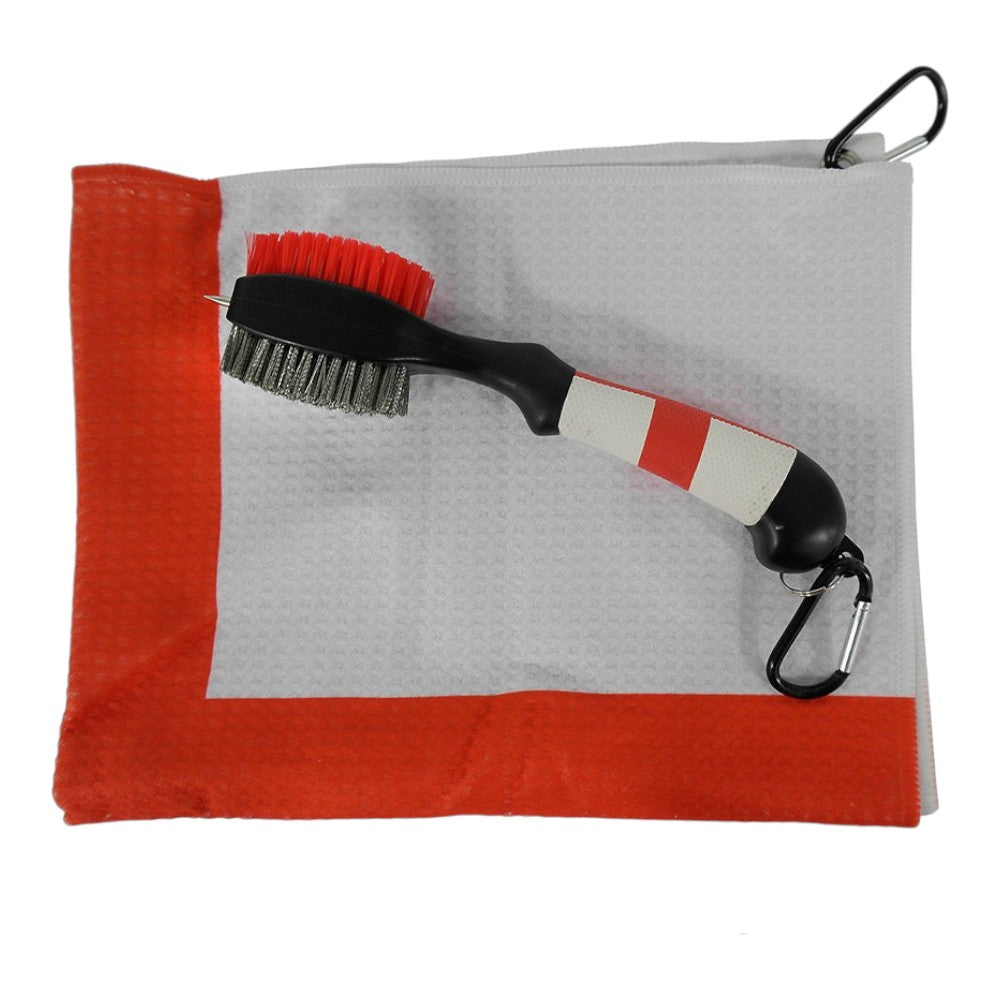 Brand Fusion England Deluxe Golf Towel & Brush Set