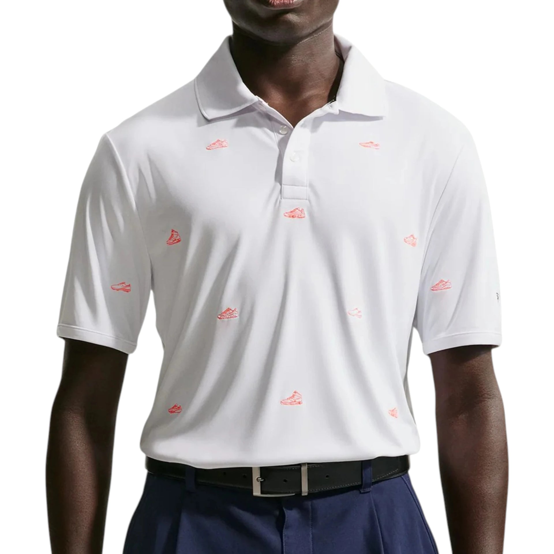 Nike Dri-FIT Golf Polo Shirt II4173 White/Hot Lava – Clarkes Golf