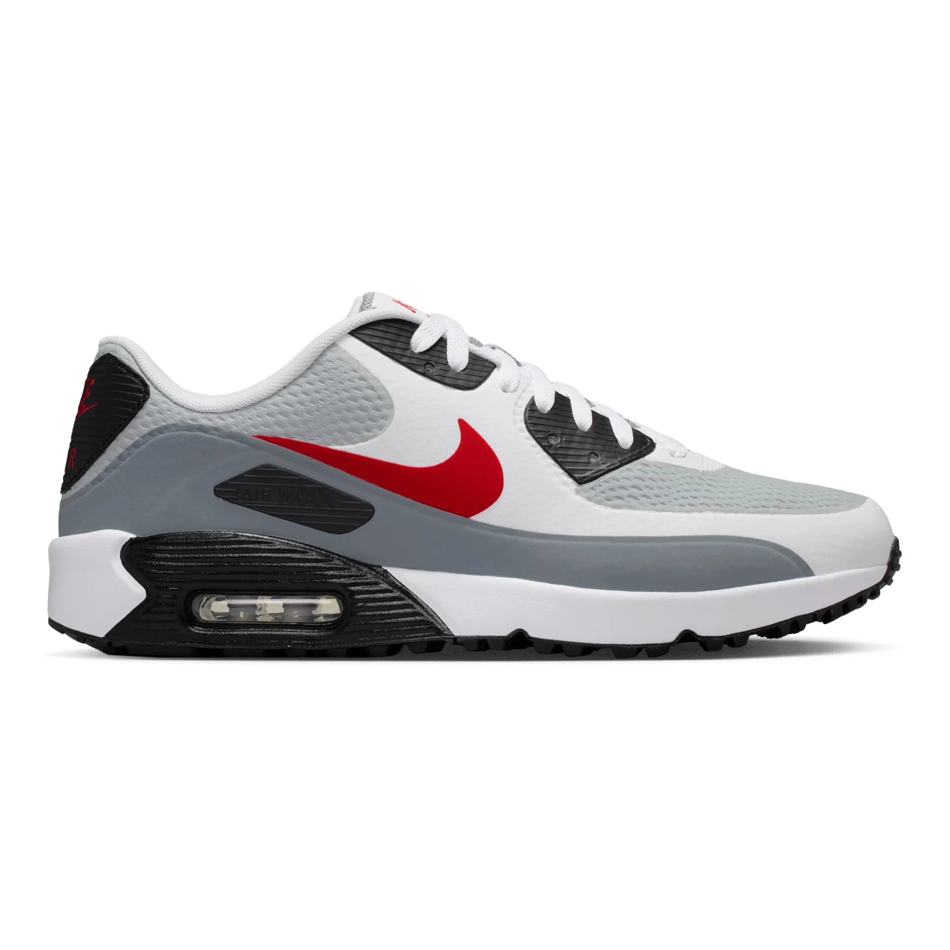 Nike Air Max 90G Golf Shoes HV9305 White/Fire Red/Smoke Grey Nike Air Max 90G Golf Shoes HV9305 White/Fire Red/Smoke Grey