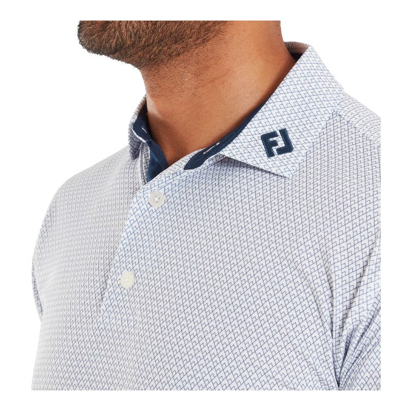 FootJoy Deco Diamond Print Lisle Golf Polo Shirt 37783