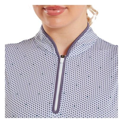 FootJoy Ladies Zip Tank Print Golf Polo Shirt 39365