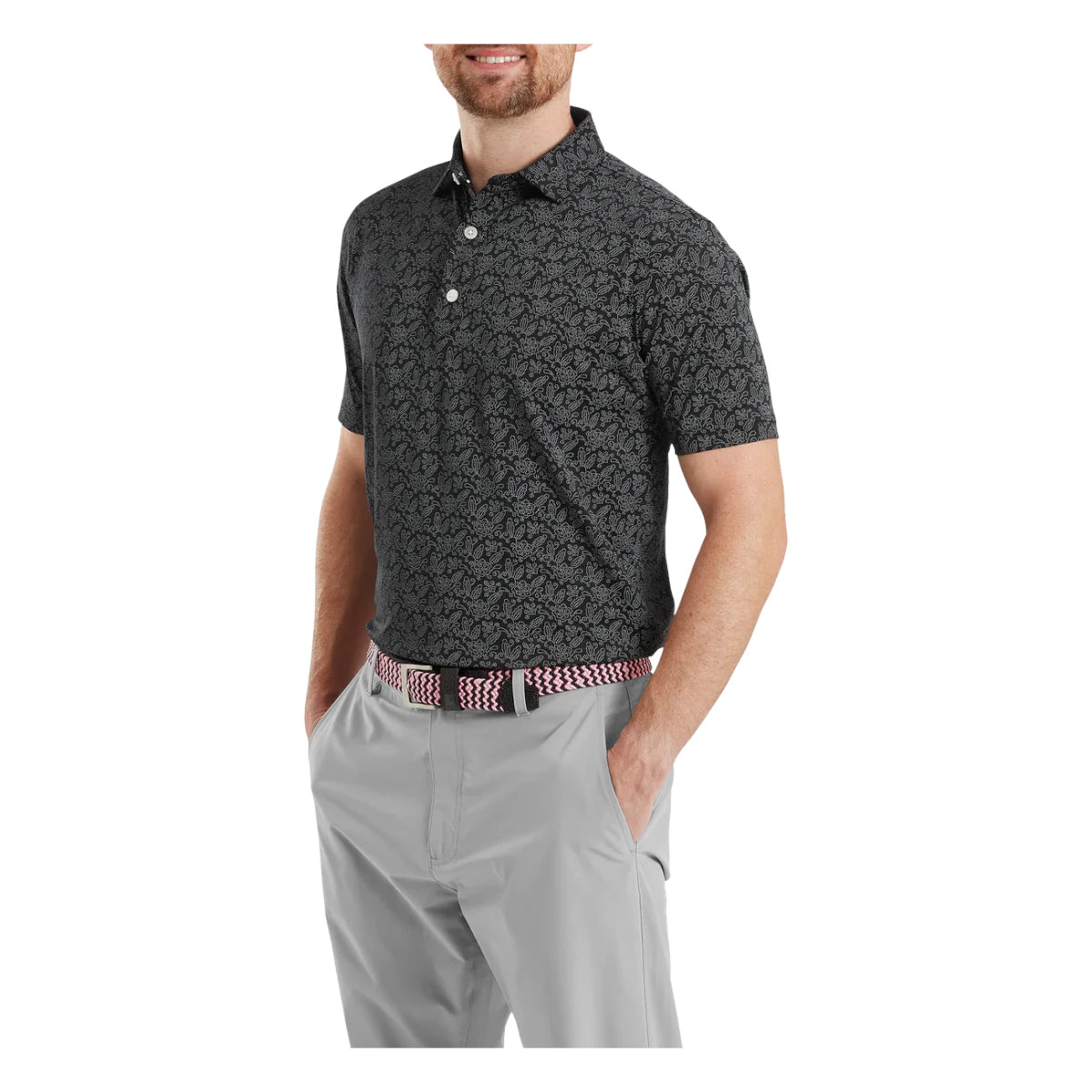 FootJoy Wingtip Floral Lisle Golf Polo Shirt 39266
