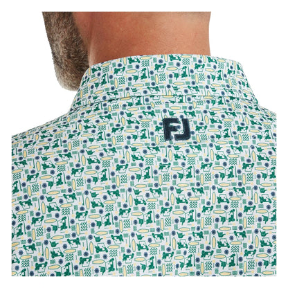 FootJoy Surfs Up Print Lisle Golf Polo Shirt 39252