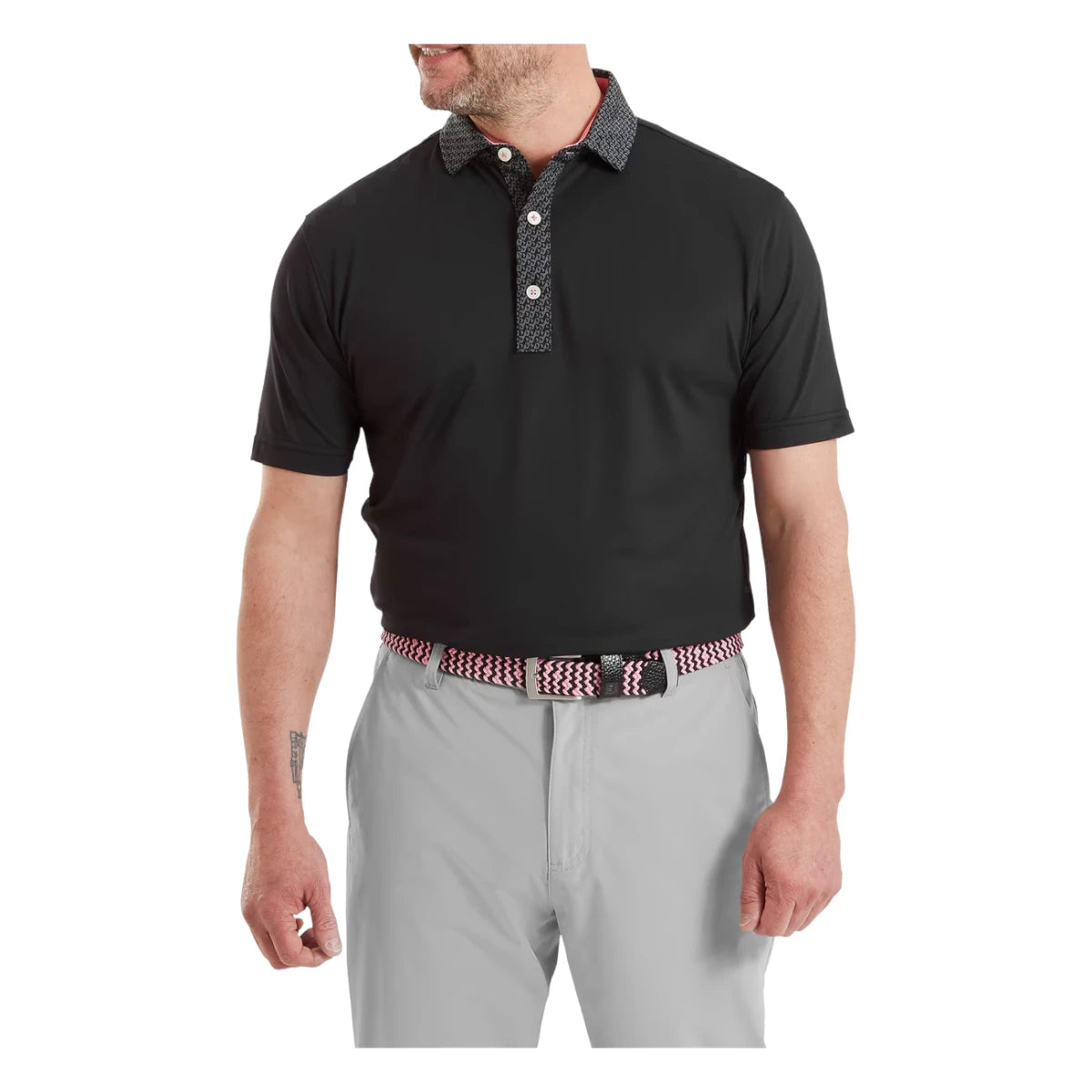 FootJoy Star Geo Trim Pique Golf Polo Shirt 39285