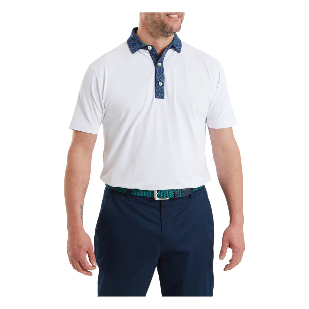 FootJoy Star Geo Trim Pique Golf Polo Shirt 39286
