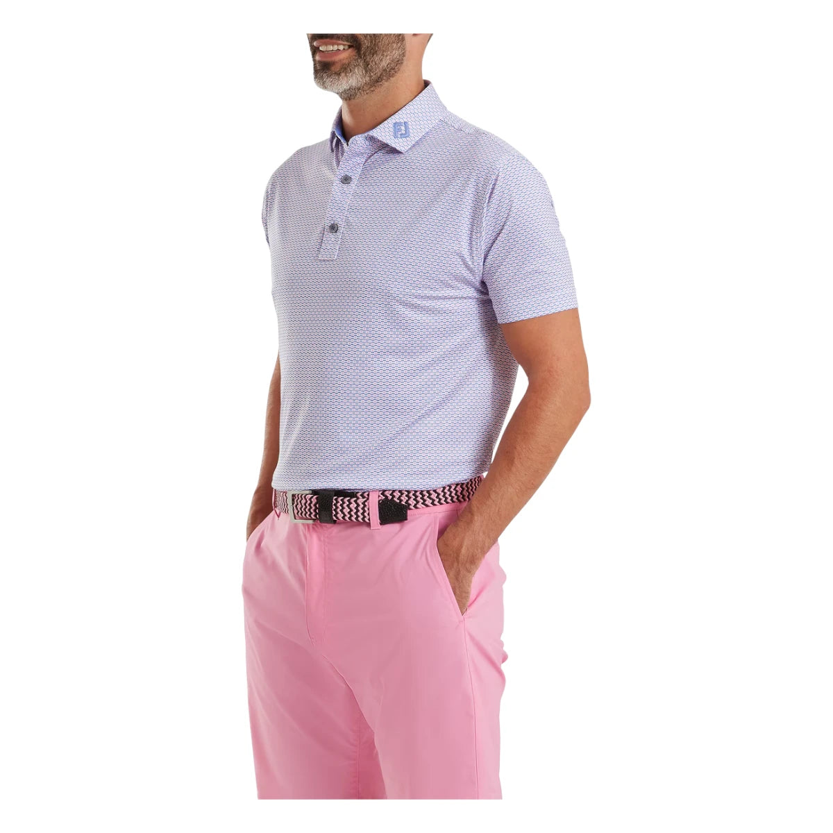 FootJoy Nautical Flag Print Lisle Golf Polo Shirt 39262