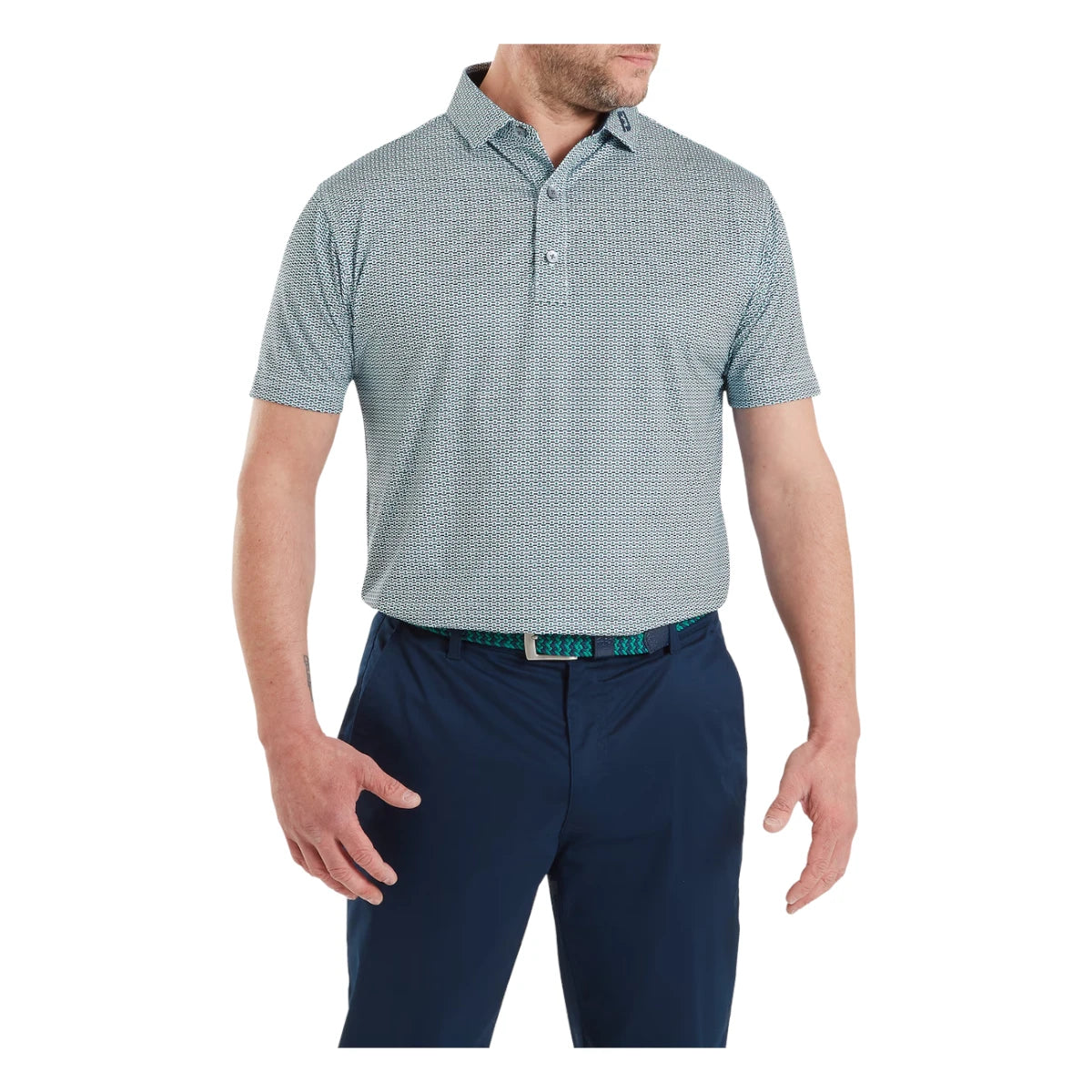 FootJoy Nautical Flag Print Lisle Golf Polo Shirt 39263