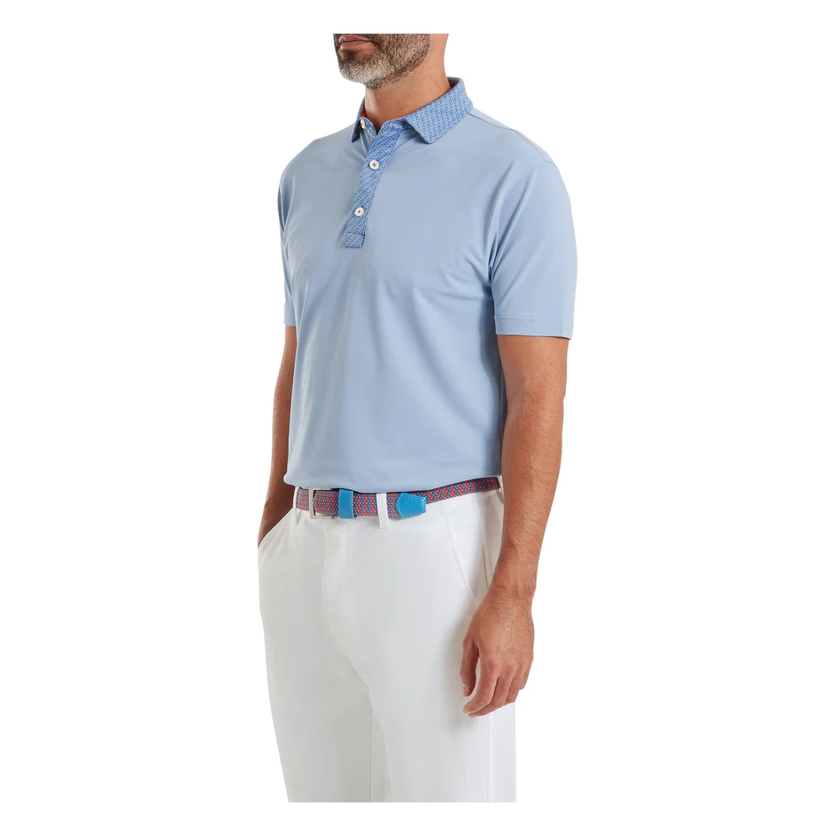 FootJoy Star Geo Trim Pique Golf Polo Shirt 39283