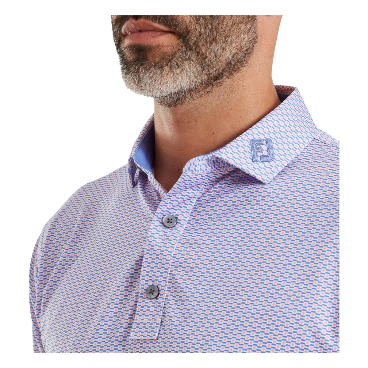 FootJoy Nautical Flag Print Lisle Golf Polo Shirt 39262