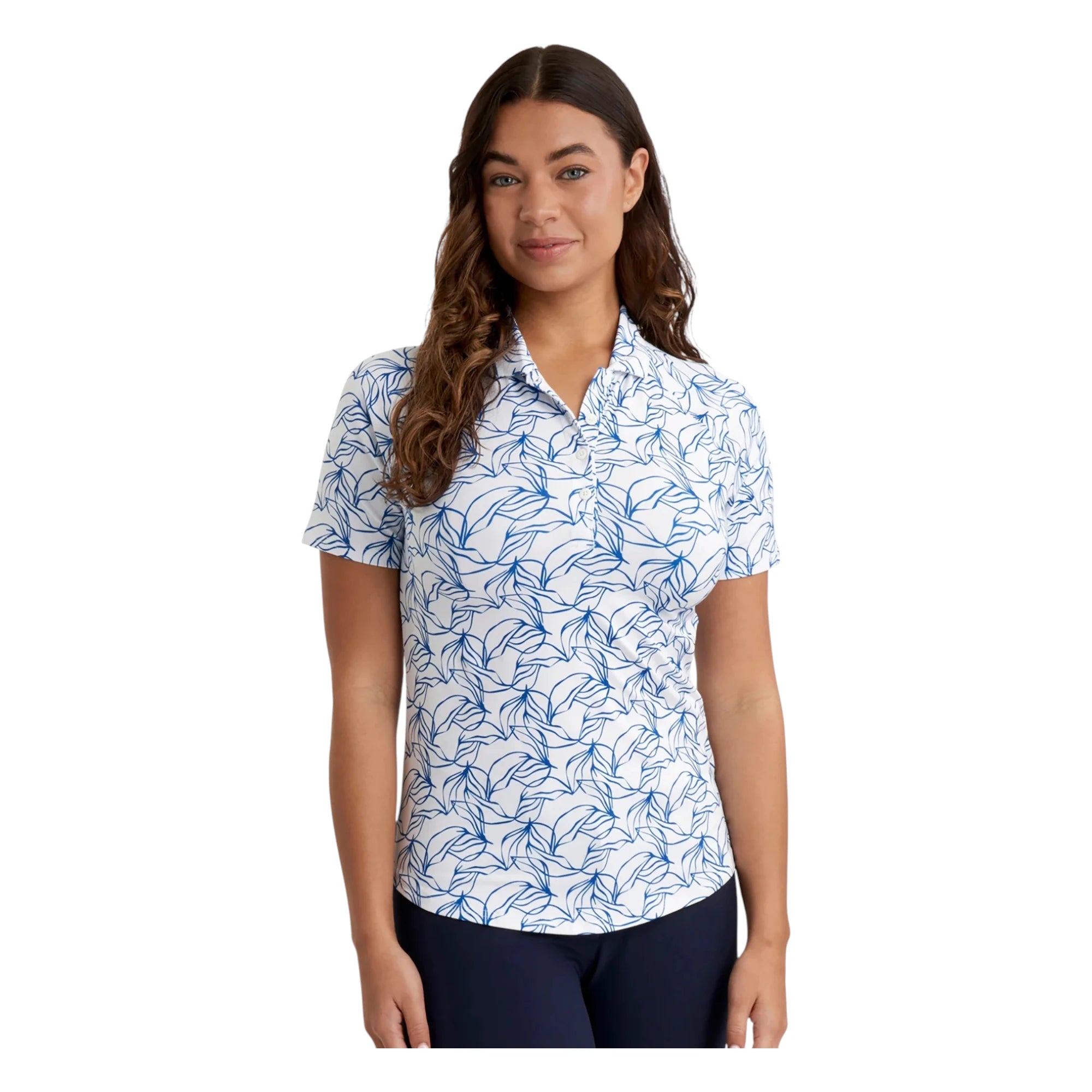 Green Lamb Ladies Floral Print Golf Polo Shirt AG25090