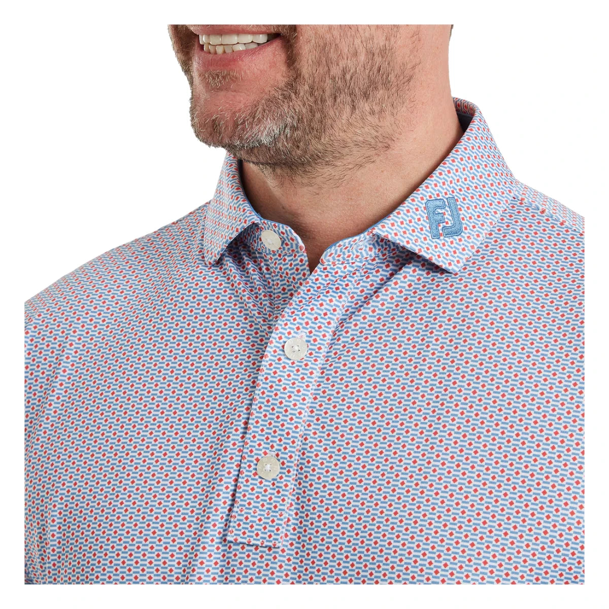 FootJoy Nautical Flag Print Lisle Golf Polo Shirt 39260