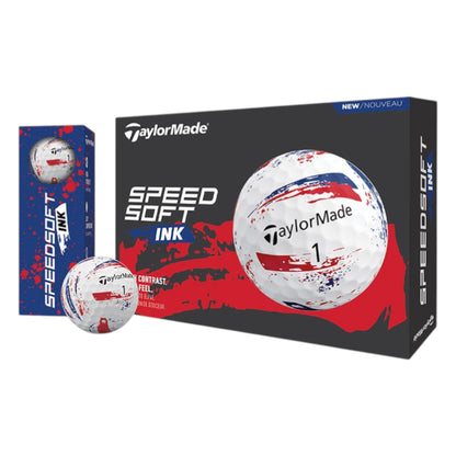 TaylorMade 2026 Speed Soft Ink Golf Balls | Blue/Red