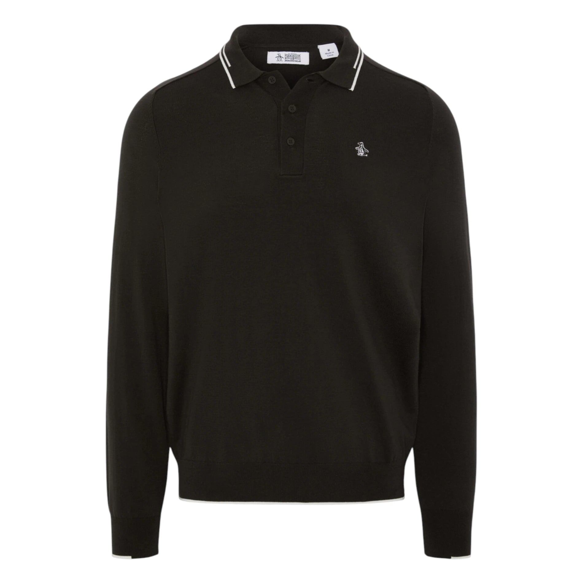Original Penguin Heritage Knitted LS Golf Polo Shirt OGGFG008
