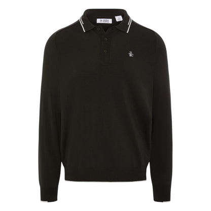 Original Penguin Heritage Knitted LS Golf Polo Shirt OGGFG008