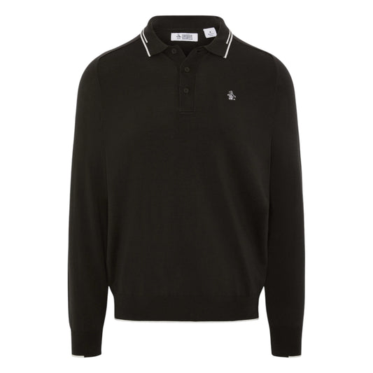 Original Penguin Heritage Knitted LS Golf Polo Shirt OGGFG008