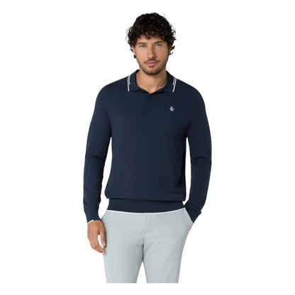 Original Penguin Heritage Knitted LS Golf Polo Shirt OGGFG008