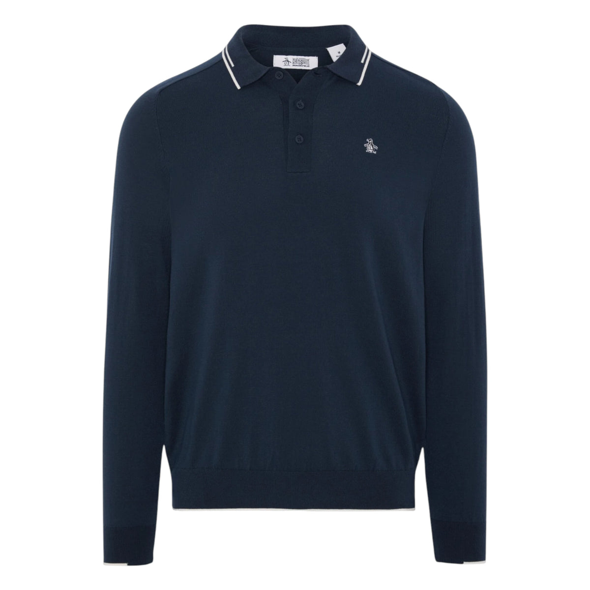 Original Penguin Heritage Knitted LS Golf Polo Shirt OGGFG008