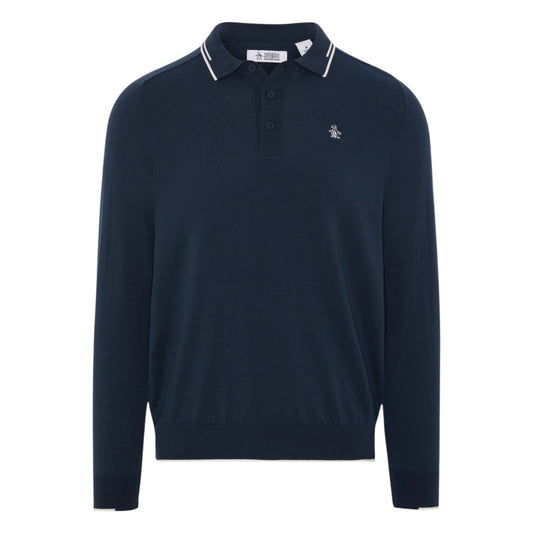 Original Penguin Heritage Knitted LS Golf Polo Shirt OGGFG008
