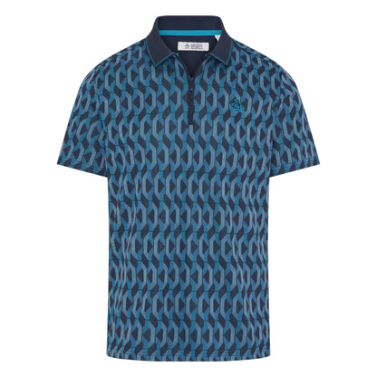Original Penguin All Over Jacquard Colour Block Golf Polo OGKFF027