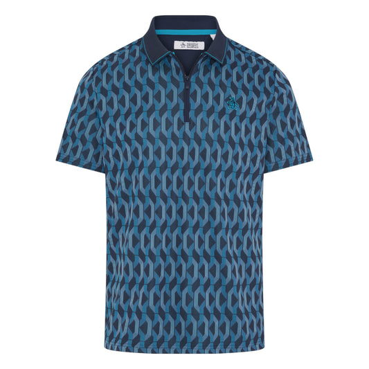 Original Penguin All Over Jacquard Colour Block Golf Polo OGKFF027