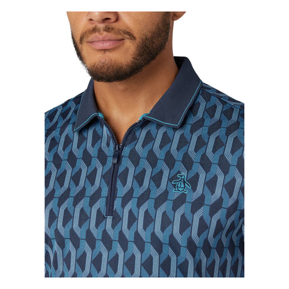 Original Penguin All Over Jacquard Colour Block Golf Polo OGKFF027