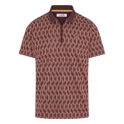 Original Penguin All Over Jacquard Colour Block Golf Polo OGKFF027