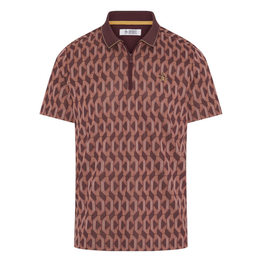 Original Penguin All Over Jacquard Colour Block Golf Polo OGKFF027