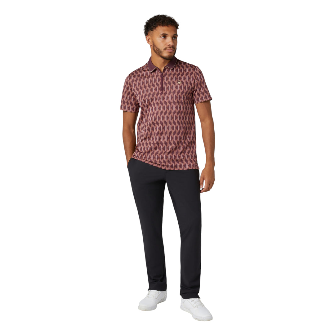 Original Penguin All Over Jacquard Colour Block Golf Polo OGKFF027
